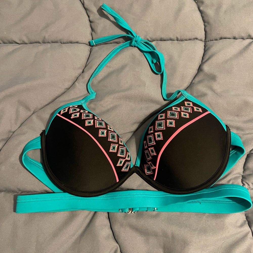 Black Aztec swim top